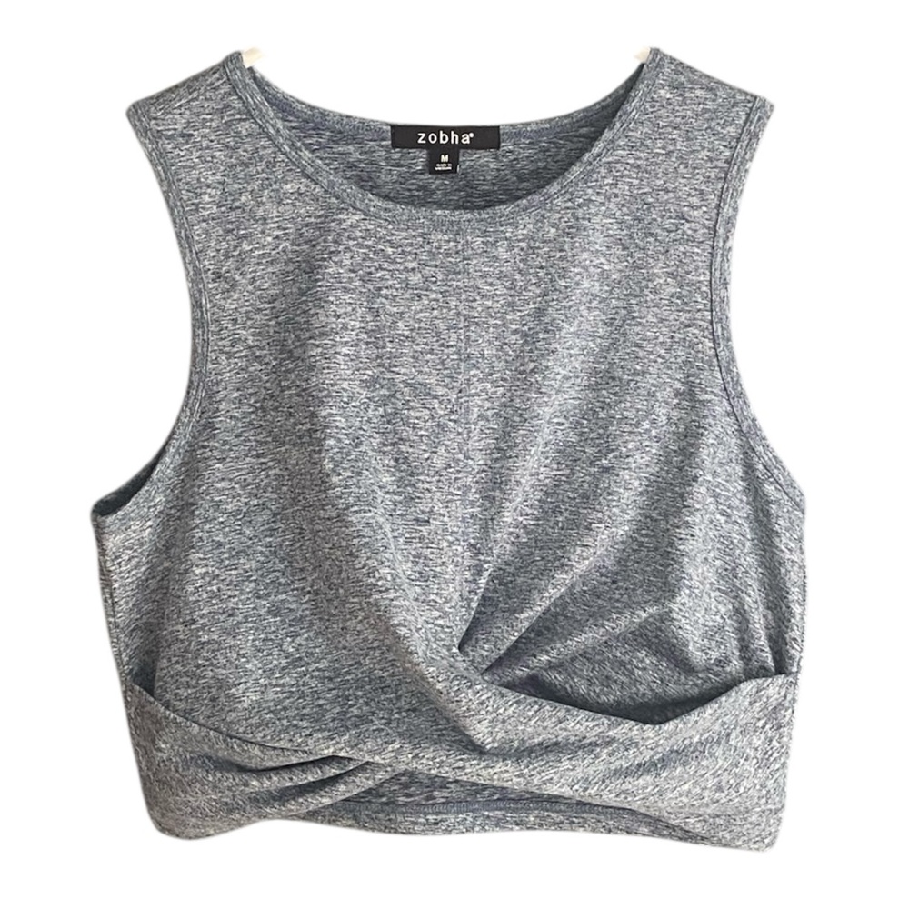 Zobha Blue Twist Active Crop Top